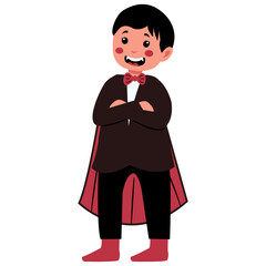 Halloween Kids Character with Cartoon Design. Vector Illustration.