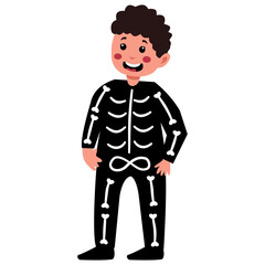 Halloween Kids Character with Cartoon Design. Vector Illustration.