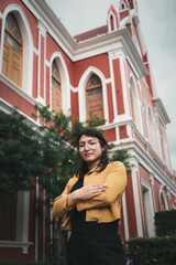 Woman (LGBTQ) posing outdoor fashion style
