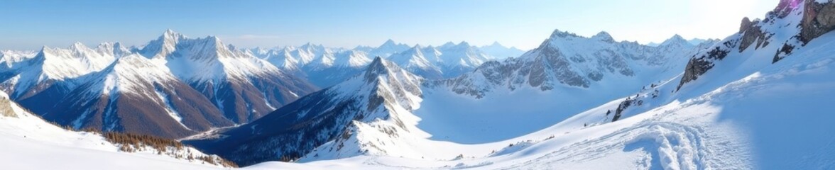 Breathtaking Alta Badia slopes & Sassongher Snowy Dolomites winter scene , winter landscape, vista