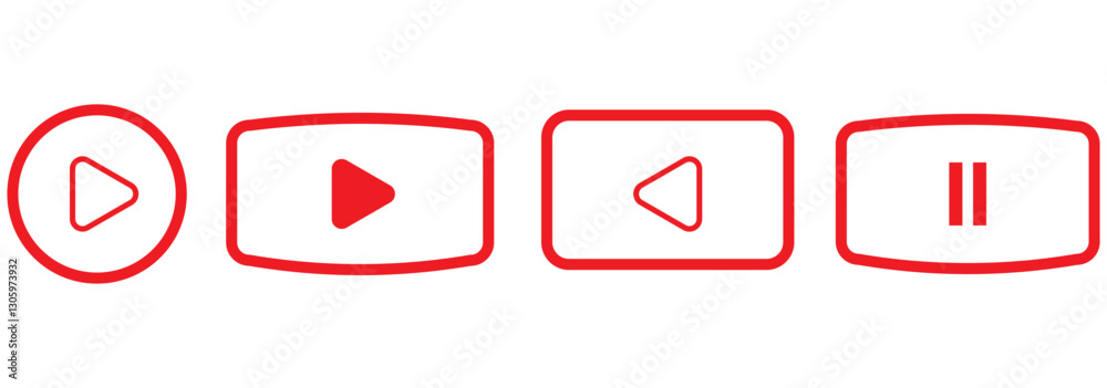 Wall mural play video sign or button vector. transparent play button isolated on transparent background. vector