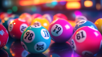The Game of Chance Neon-Lit, Precisely Numbered Bingo Balls