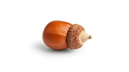 Acorn on a white background. Concept of autumn, fall, and nature.