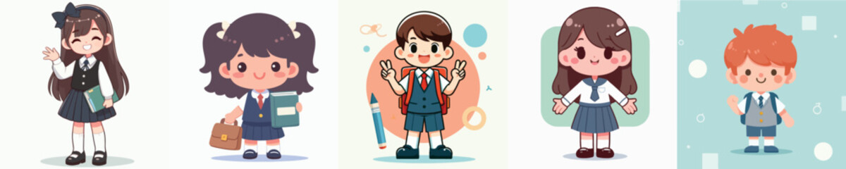 Obraz premium Cheerful student vector image 