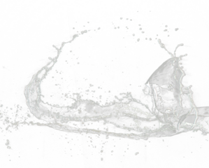 Throwing water to object make curve drop splash in explosion motion. Black background isolated. Throwing Splatter Water splash hit on object to create shape form fluttering in droplet and wave