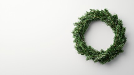 Christmas wreath on white background. Concept of Christmas, holiday, and decoration.