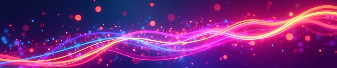 Obraz premium Colorful neon light streaks in abstract background, futuristic, lights