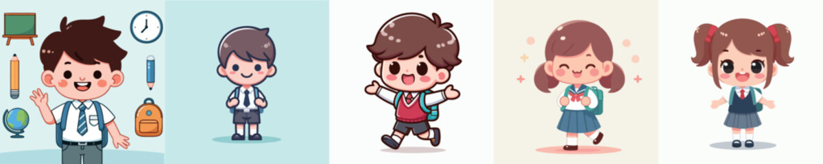 Obraz premium Cheerful student vector image 