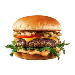 grilled double patty american burger