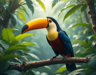 Fototapeta premium Vibrant Beauty: The Bold Colors and Charisma of Toucans