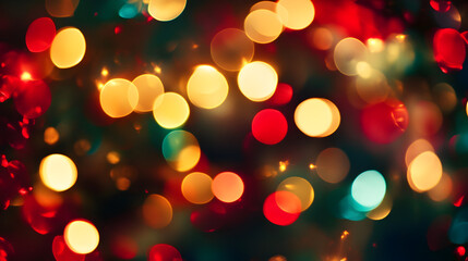 Obraz premium bokeh with red green and golden lights 