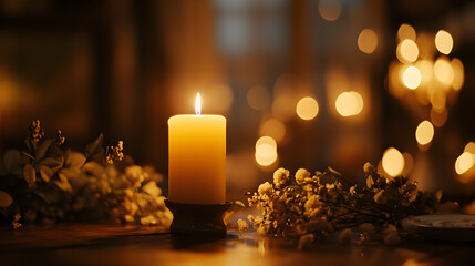bokeh with soft amber and golden tones 