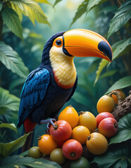 Obraz premium Vibrant Beauty: The Bold Colors and Charisma of Toucans