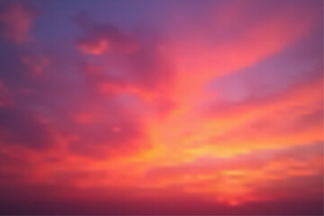 Red Cloud On Sky over the sea with the sunset in the evening background.