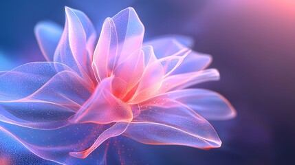 Abstract Whimsical Vibrant Flower Patterns Glowing in Soft Colors with a Dreamy Atmosphere