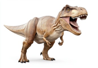 Powerful Tyrannosaurus Rex Digital Illustration on White Background