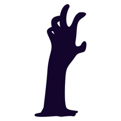 Obraz premium Halloween Zombie Hand Silhouette. Isolated on White Background.