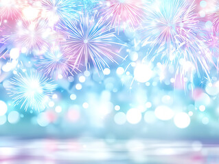 Obraz premium Celebratory fireworks display over water colorful light show nighttime festive atmosphere aesthetic beauty