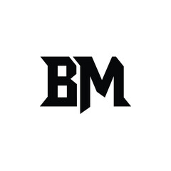 BM monogram logo design letter text name symbol monochrome logotype alphabet character simple logo