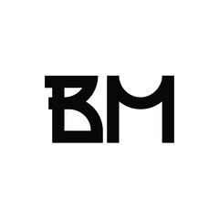 BM monogram logo design letter text name symbol monochrome logotype alphabet character simple logo