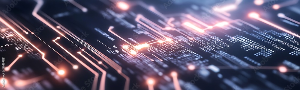 Poster A futuristic image depicting quantum computing applications in finance.