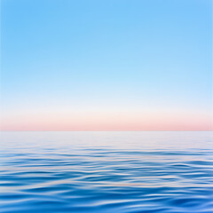 Obraz premium Calm ocean waves at sunrise serene seascape nature photography tranquil environment wide angle view peaceful concept