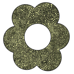 Abstract Yellow Circle Mandala Pattern Style Flower Frame