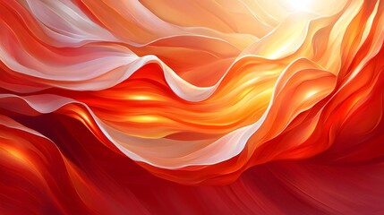 Fototapeta premium Dynamic Abstract Splash of Warm Yellows and Reds with Gentle Flowing Waves of Colorful Texture