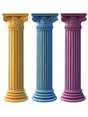 Obraz premium Colorful columns, studio, isolated background, design