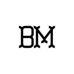 BM monogram logo design letter text name symbol monochrome logotype alphabet character simple logo