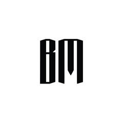 BM monogram logo design letter text name symbol monochrome logotype alphabet character simple logo