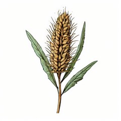 an AI Image Generator, Golden Wheat Ear Isolated