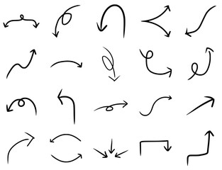 set of hand drawn arrows