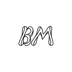 BM monogram logo design letter text name symbol monochrome logotype alphabet character simple logo