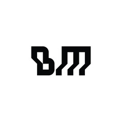 BM monogram logo design letter text name symbol monochrome logotype alphabet character simple logo