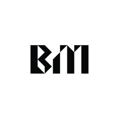 BM monogram logo design letter text name symbol monochrome logotype alphabet character simple logo