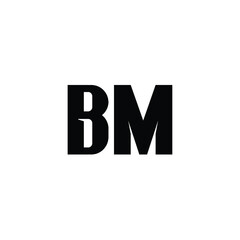 BM monogram logo design letter text name symbol monochrome logotype alphabet character simple logo