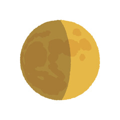 アナログ手描き風の月