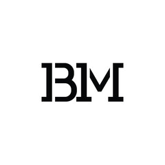 BM monogram logo design letter text name symbol monochrome logotype alphabet character simple logo