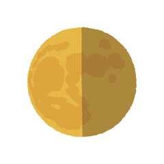 アナログ手描き風の月