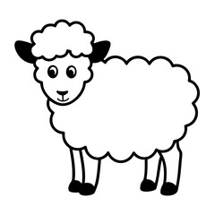 vector illustration of sheep