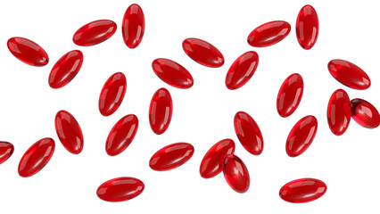 The Red pill for Astaxanthin or Heathy concept 3d Rendering..