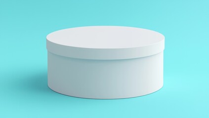 Cylinder-shaped white round box mockup, ideal for a range of product packaging displays.
