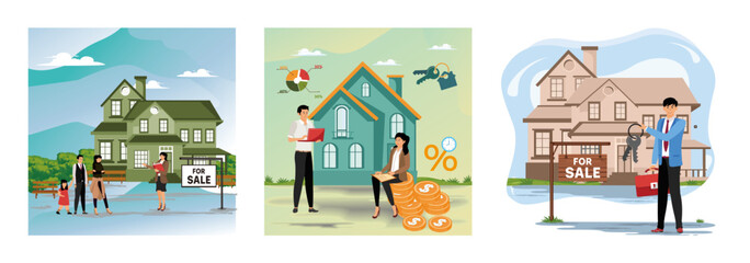 House for Sale Concept. House loan or money investment into real estate. Assets and Liabilities.