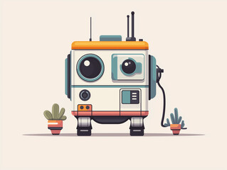 Fototapeta premium Minimalist Flat-Style Computer High-Resolution, Sharp & Balanced Design