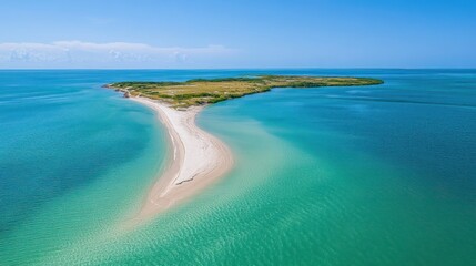 Aerial View of a Tropical Island Paradise: Pristine Beaches and Turquoise Waters