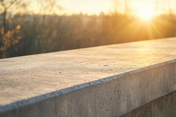 Sunset View of a Closeup Concrete Crash Barrier Urban Landscape Photography Tranquil Environment