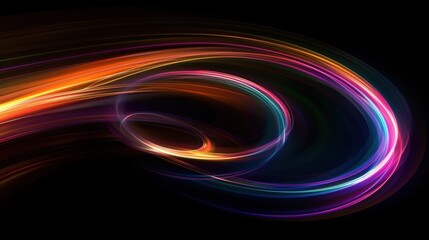 Colorful abstract light trails on dark background