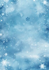 Winter wonderland with snowflakes on blue background