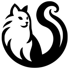 Angora cat logo silhouette